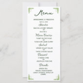 Modern Olive Green Dinner Menu (Vorderseite)