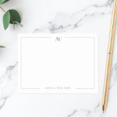 Modern Olive Green Minimalist Elegant Monogram Post-it Klebezettel