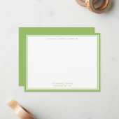 Modern Olive Green Name & Address Note Card Mitteilungskarte (Vorderseite/Rückseite Beispiel)