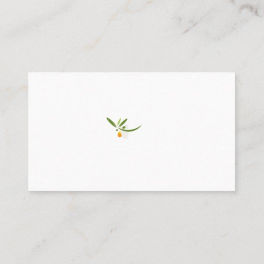 Modern Olive Green Platzkarte (Rückseite)