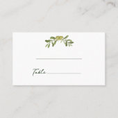 Modern Olive Green Platzkarte (Vorderseite)