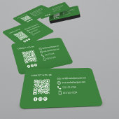 Modern Olive Green QR Code Photo Networking Card Visitenkarte