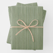 Modern Olive Green Rustic Streifen Geschenkpapier Set (Beispiel)
