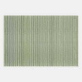 Modern Olive Green Rustic Streifen Geschenkpapier Set (Vorderseite)