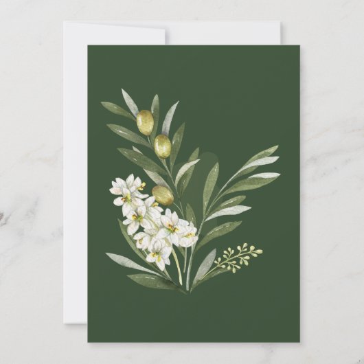 Modern Olive Green Save the Date Einladung (Rückseite)