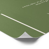 Modern Olive Green Wedding Bar Sign Poster (Ecke)