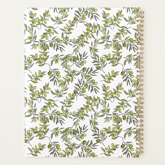 Modern olive pattern weekly & monthly planer (Rückseite)
