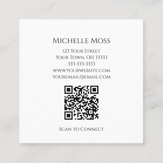 Modern Om Symbol Yoga Wellness Gold Schwarz Quadratische Visitenkarte (Rückseite)