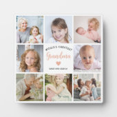 Modern Oma 8 Foto Collage Rosa Herz Fotoplatte (Vorderseite)