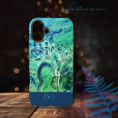 Modern Ombre Aqua Green Blue Blumen Case-Mate iPhone Hülle