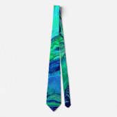 Modern Ombre Blue Green Swirl Muster Krawatte (Vorderseite)