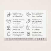 Modern Ombre Henna Eyebrow Tint Aftercare Card (Rückseite)