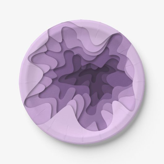 Modern Ombre Lavender Waves Birthday Party Pappteller (Vorderseite)