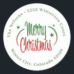 Modern Ombre Merry Christmas Classic Round Sticker<br><div class="desc">Dieses schlichte und elegante Design fügt Ihren Urlaubsbriefen und -karten eine Touch raffinierten Flairs hinzu! Der Stil vermittelt durch den handgeschriebenen Schriftart ein fröhliches und festliches Gefühl der Bewegung. Sie können die Adresse bearbeiten,  indem Sie auf den Link "Diese Vorlage personalisieren" klicken.</div>