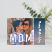 Modern Ombre Mother's Day Foto Card Karte (Stehend Vorderseite)