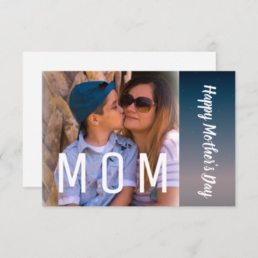 Modern Ombre Mother's Day Foto Card Karte (Vorne/Hinten)