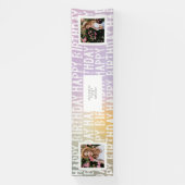 Modern Ombre Pastel Multi-Foto Geburtstagsparty Banner (Vertikal)