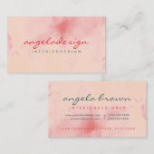 Modern Ombre Pink Wasserfarbe Rosa Sage Visitenkarte (Vorne/Hinten)