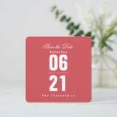 Modern One Color Pink & TypografieSpeichern Sie da (Stehend Vorderseite)
