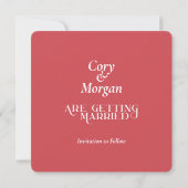 Modern One Color Pink & TypografieSpeichern Sie da (Rückseite)