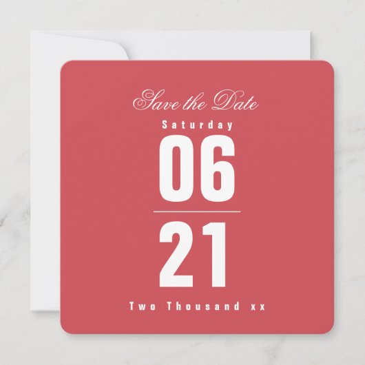 Modern One Color Pink & TypografieSpeichern Sie da (Vorderseite)