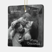 Modern One Foto Einfach frohe Weihnachten Keramikornament (Links)