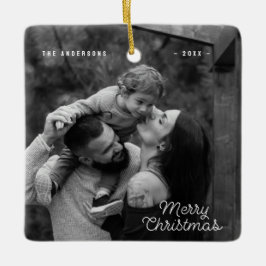 Modern One Foto Einfach frohe Weihnachten Keramikornament