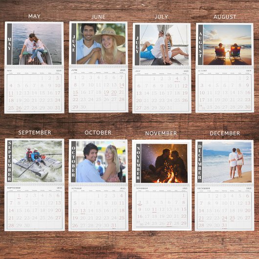 Modern One Foto per Monat und Collage on Cover Kalender