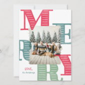 Modern One Foto Watercolor Typografie Feiertagskarte (Vorderseite)