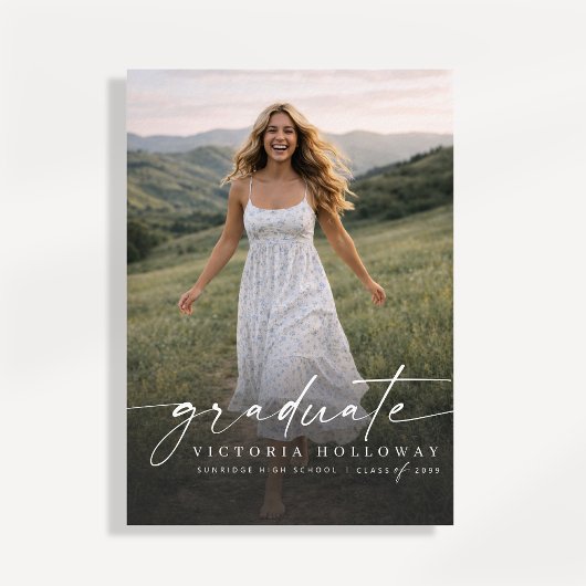 Modern One Photo Graduation Party Invitation Einladung