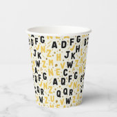 Modern Onyx & Gold Academy Pappbecher (Rückseite)