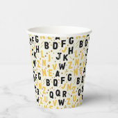 Modern Onyx & Gold Academy Pappbecher (Rechts)