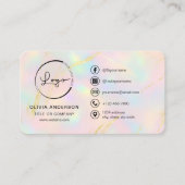 Modern Opal Business Branding Visitenkarte (Vorderseite)