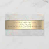Modern Opal Holographic Gold Glitzer Headphone DJ Visitenkarte (Rückseite)