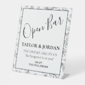 Modern Open Bar | Minimalist Botanical  Sockelschild (Vorderseite)