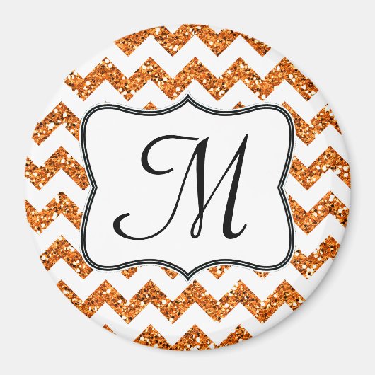 Modern Oran Glitte Zickzack Monogram Initial Magne Magnet (Vorne)