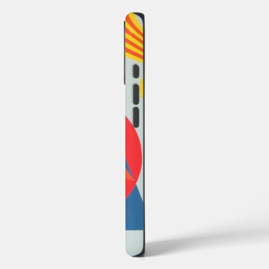 Modern Orange and Blue Triangles Phone Case (Rückseite / Links)