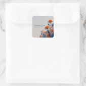 Modern Orange and Teal Botanical Papercraft Quadratischer Aufkleber (Tasche)