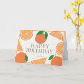 Modern Orange Birthday Karte (Gelbe Blume)