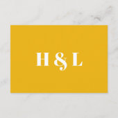 Modern Orange Bold Wedding Details Card Begleitkarte (Rückseite)