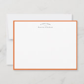 Modern Orange Border Personalized Note Card Einladung (Vorderseite)