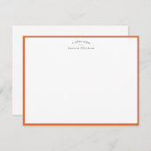 Modern Orange Border Personalized Note Card Einladung (Vorne/Hinten)