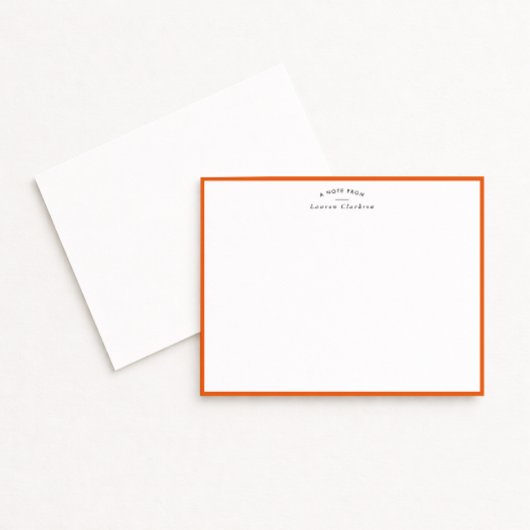 Modern Orange Border Personalized Note Card Einladung