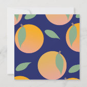 Modern Orange Botanical Blue Save the Date Karte (Rückseite)