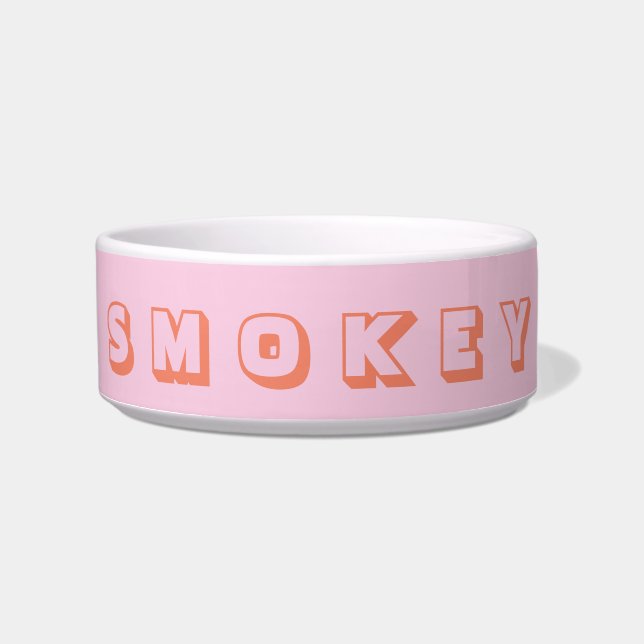 Modern Orange Display Name Pink Napf (Vorderseite)