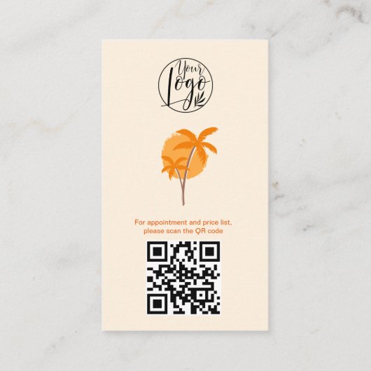 Modern orange Eventplaner Foto qr Logo Visitenkarte (Rückseite)