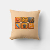 Modern Orange Geometric Design Kissen (Vorderseite)