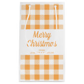 Modern Orange Karierte Weihnachten Kleine Geschenktüte (Vorderseite)