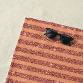 Modern Orange Mango Glitter Style Vertical Stripes Strandtuch (Beispiel)