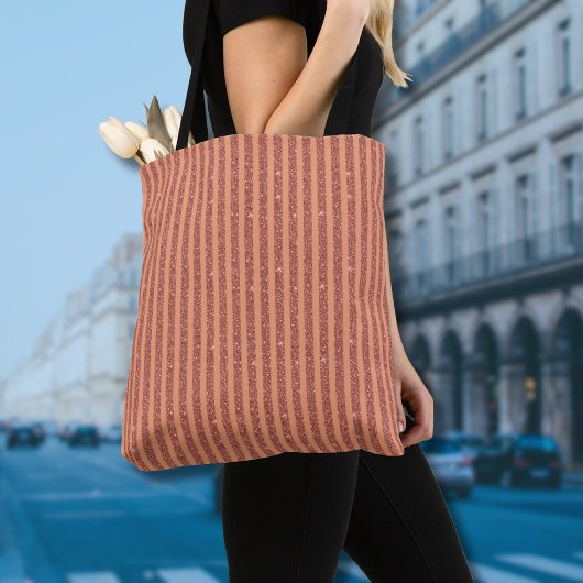 Modern Orange Mango Glitter Style Vertical Stripes Tasche